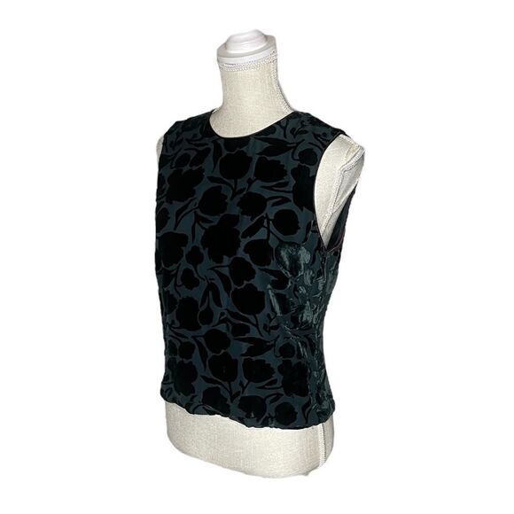 Banana Republic Velvet Burnout Button Back Silk Blend Top - Picture 9 of 16